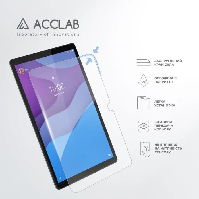 Скло захисне ACCLAB Full Glue Lenovo Tab One TB305FU 8.7" (1283126636738) зображення 5