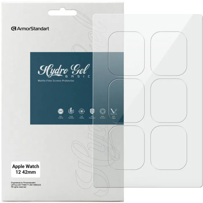 Плівка захисна Armorstandart Matte hydrogel Apple Watch 12 42mm 6 pcs (ARM94013)