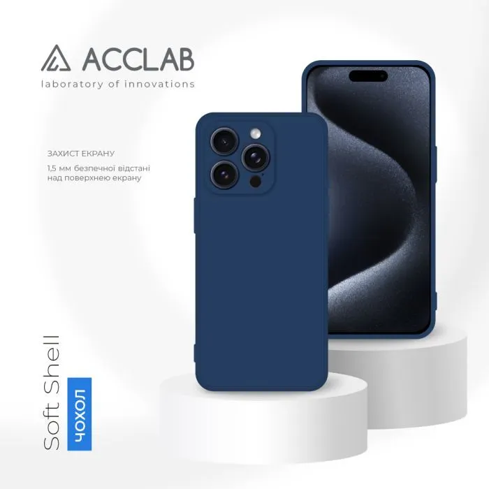 Чохол до мобільного телефона ACCLAB SoftShell Apple iPhone 16 Pro Max Blue (1283126611582) зображення 4