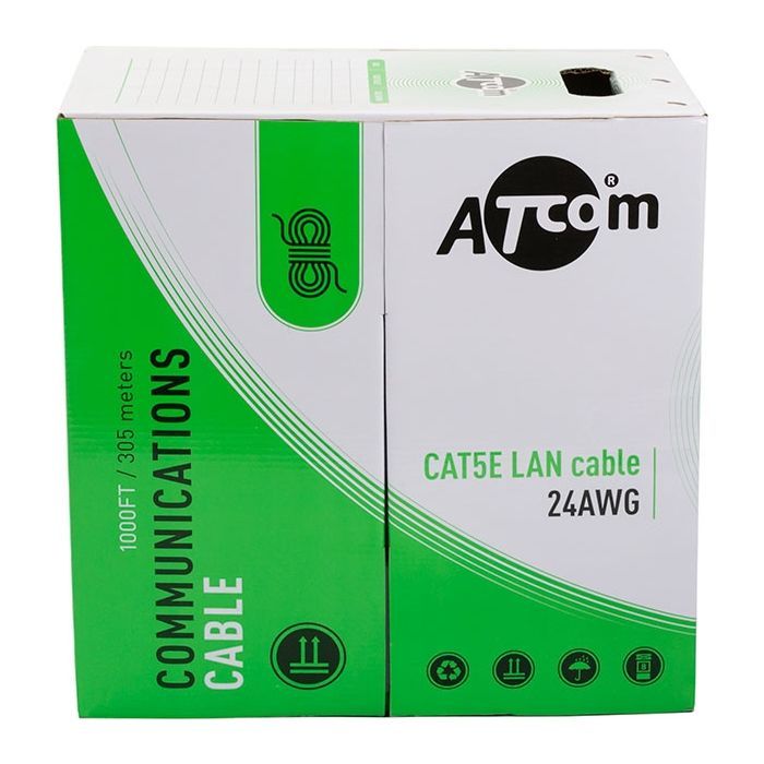 Кабель мережевий Atcom UTP 305м cat.5e, CU, 0,5мм (3800) зображення 4