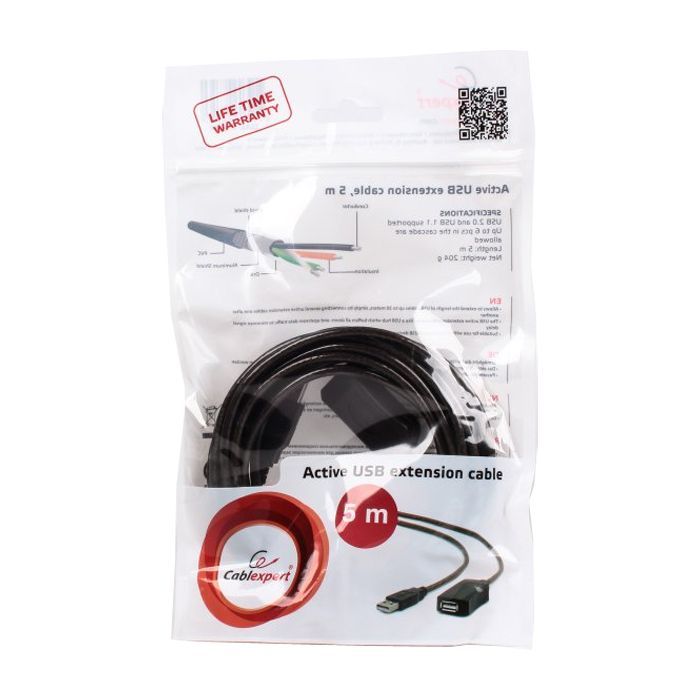 Дата кабель USB 2.0 AM/AF 10.0m активный Cablexpert (UAE-01-10M) изображение 3