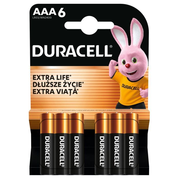 Батарейка Duracell AAA лужні 6 шт. в упаковці (5000394107472 / 81483511) изображение 2