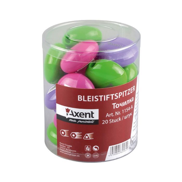 Точилка Axent with a container, assorted colors (1154-А) зображення 2