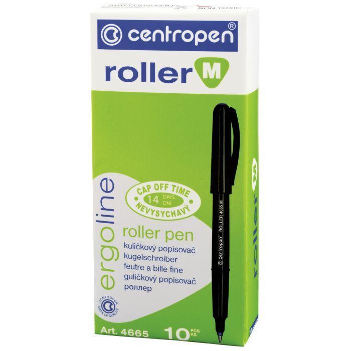 Роллер Centropen 4665 M ergoline, 0.6 мм black (4665/01) изображение 2
