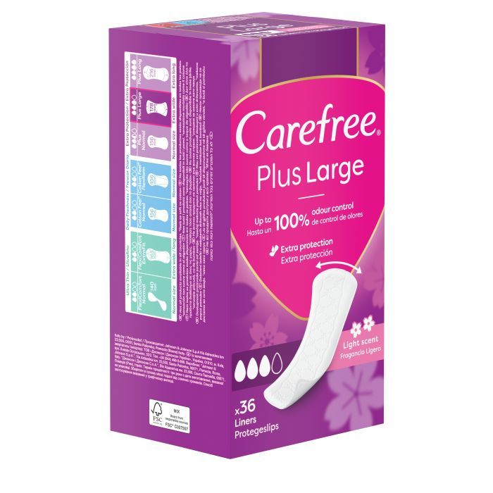 Щоденні прокладки Carefree Plus Large 20 шт. (3574661606248/3574661487649) зображення 3