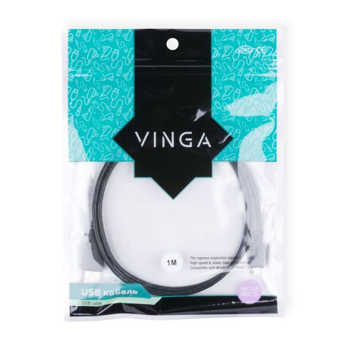 Дата кабель USB 2.0 AM to Micro 5P 1.0m Vinga (USBAMmicro01-1.0) зображення 3
