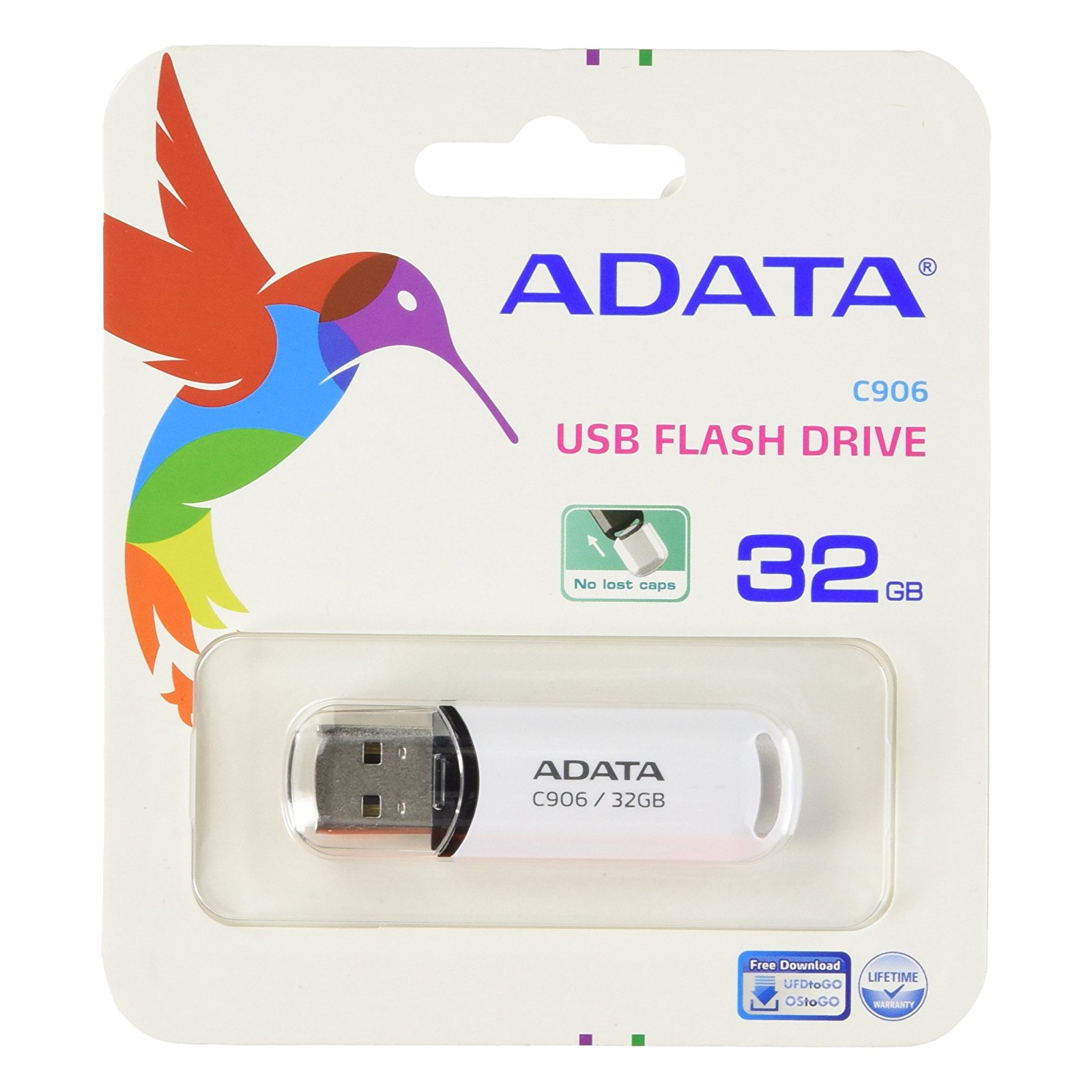 USB флеш накопичувач ADATA 32GB C906 White USB 2.0 (AC906-32G-RWH) зображення 4