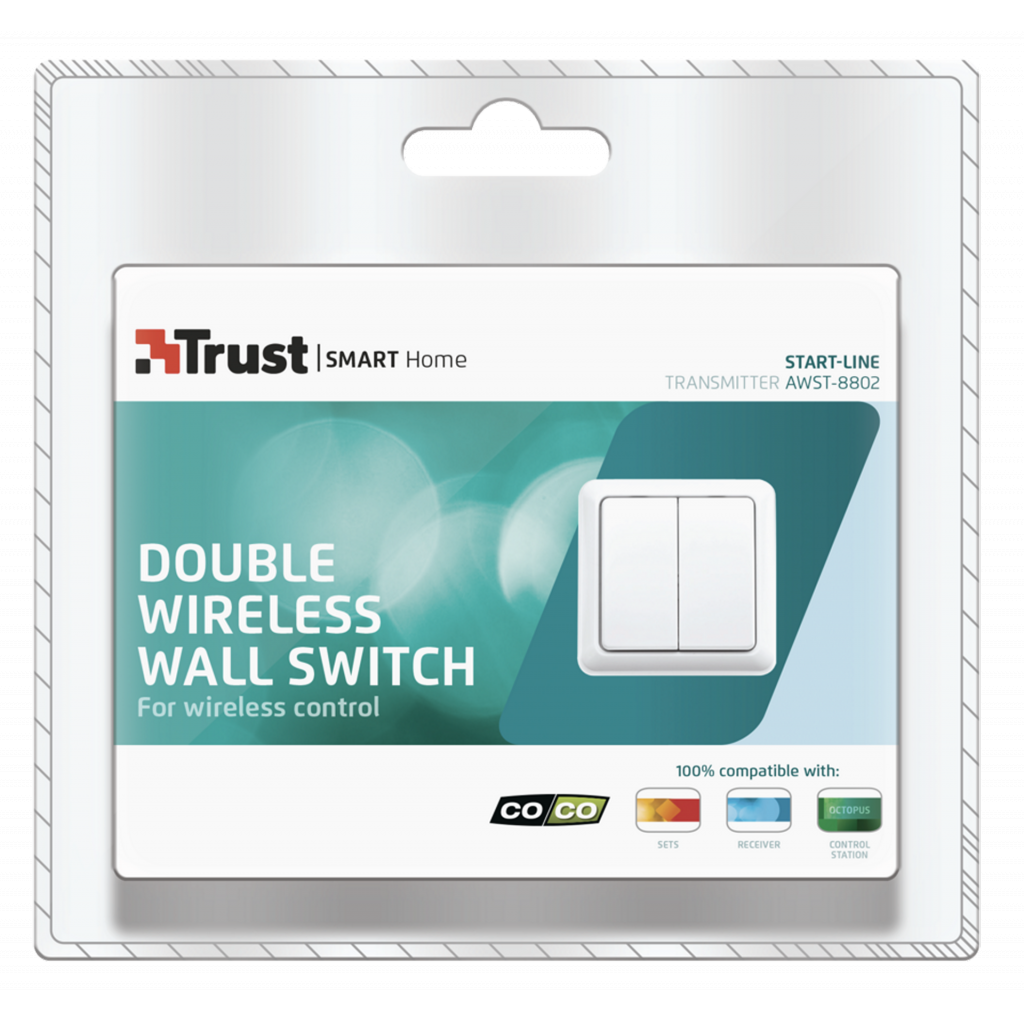 Умная кнопка Trust_акс AWST-8802 Double wireless wall switch (71012) изображение 6