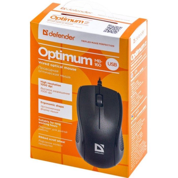 Мышка Defender Optimum MB-160 Black USB (52160) изображение 4