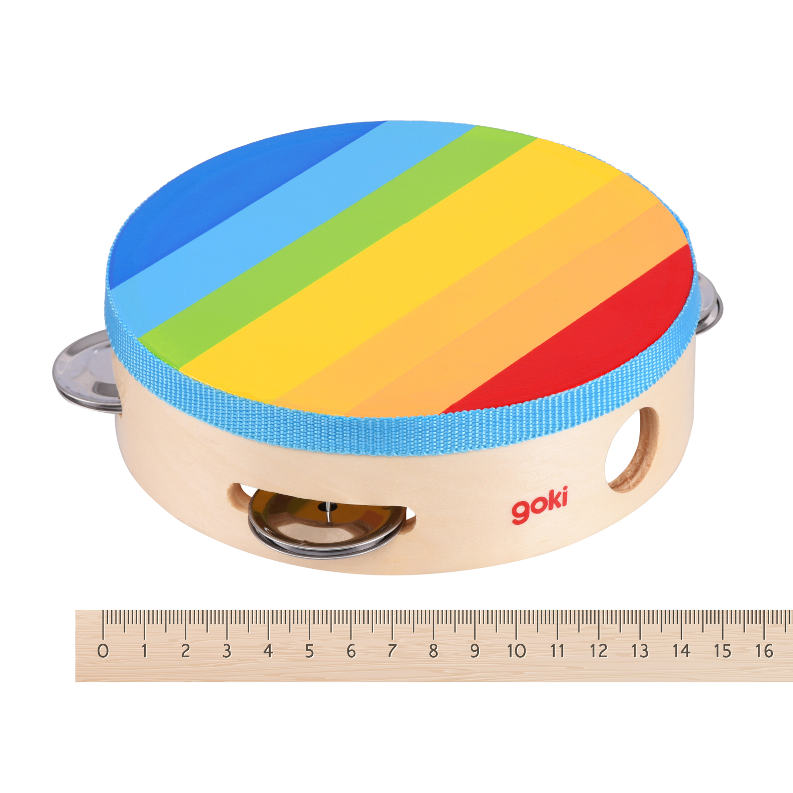 Музична іграшка Goki Бубен радуга (61920G) зображення 4