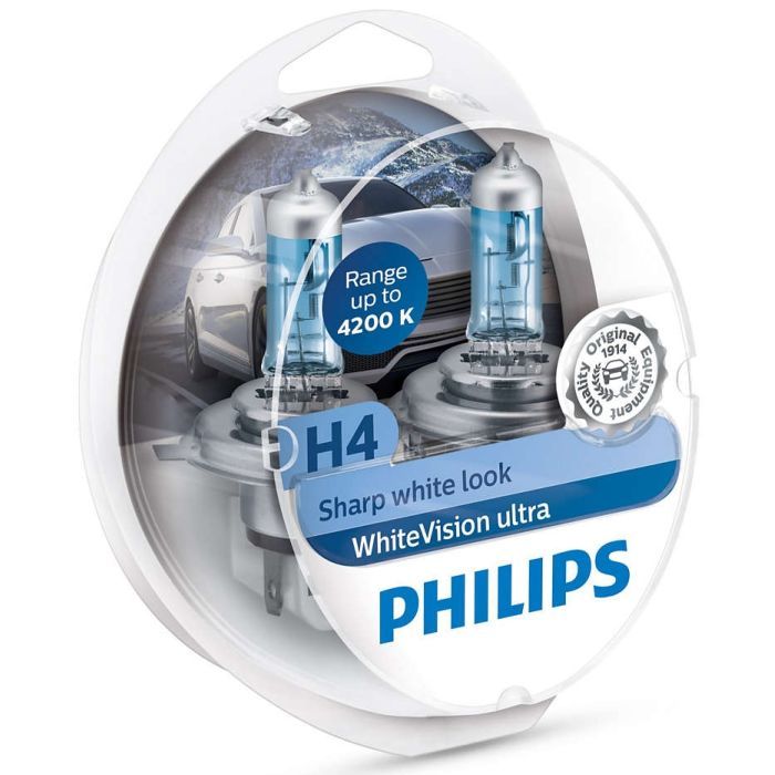 Автолампа Philips H4 WhiteVision Ultra +60% 2шт (12342WVUSM) зображення 4