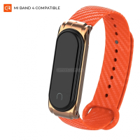 Ремешок для фитнес браслета Armorstandart Carbon Silicone Series для Xiaomi Mi Band 4/3 Orange (ARM55197)