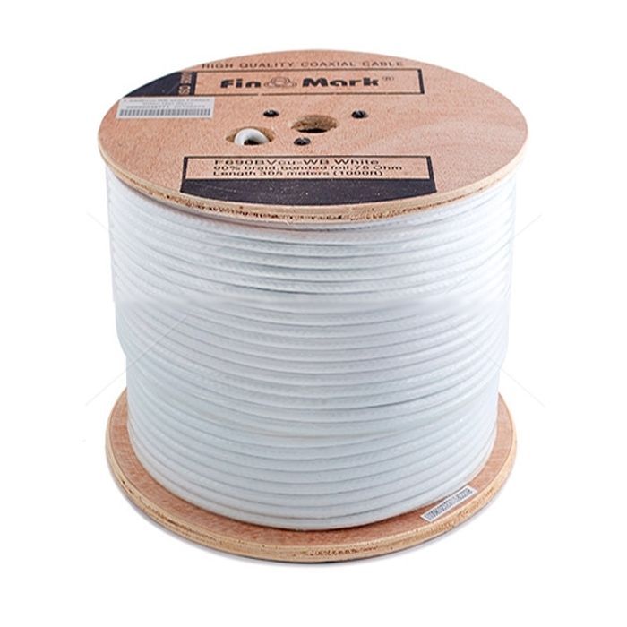 Кабель телевізійний FinMark RG-690, CU, double shielding, 100м (F690BVcu-WB_100_white) зображення 2