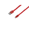 Дата кабель USB 2.0 AM to Micro 5P 1.0m Fur red 2E (2E-CCMTAC-RED) зображення 2