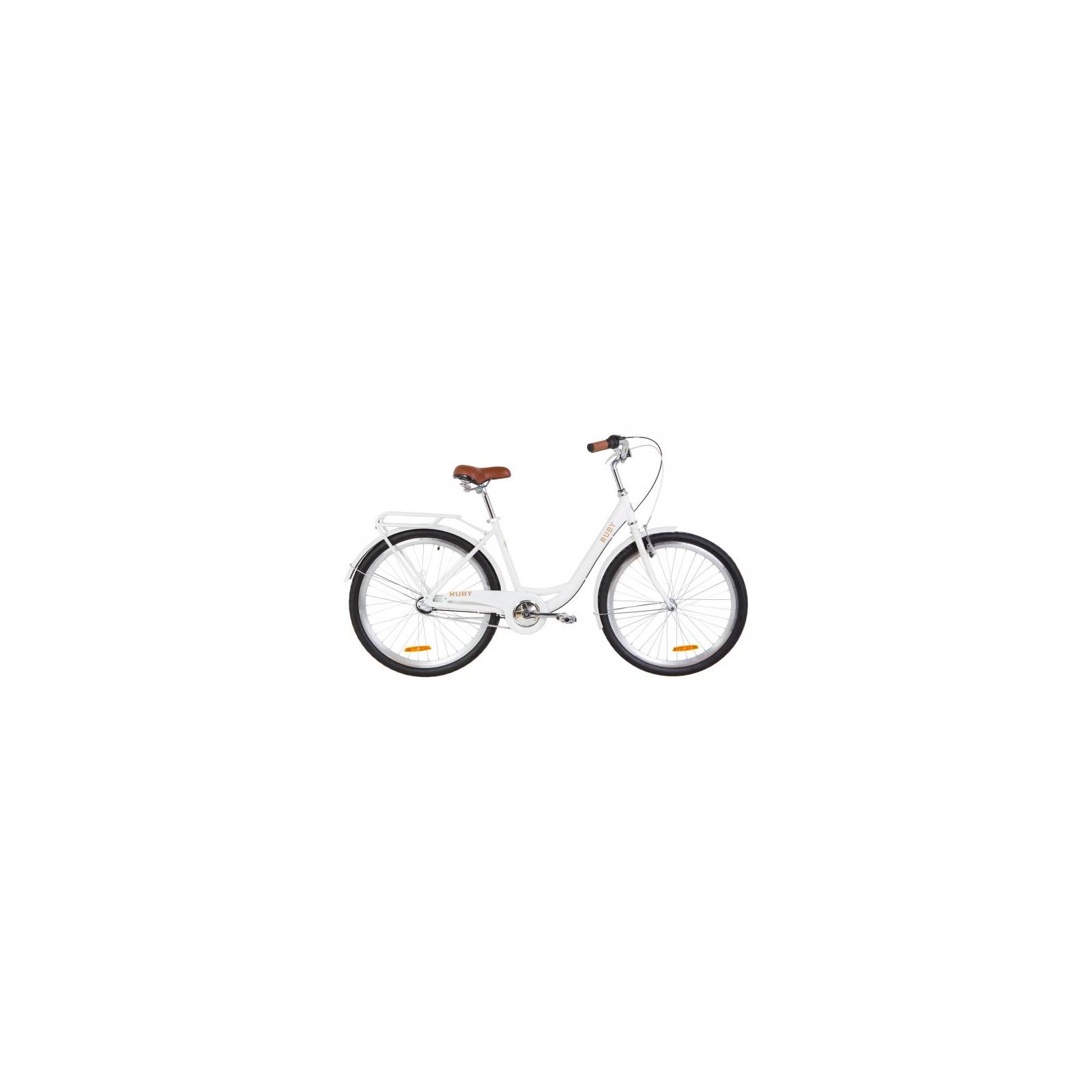 Велосипед Дорожник 26" RUBY рама-17" Al 2020 белый с багажником (OPS-D-26-105)