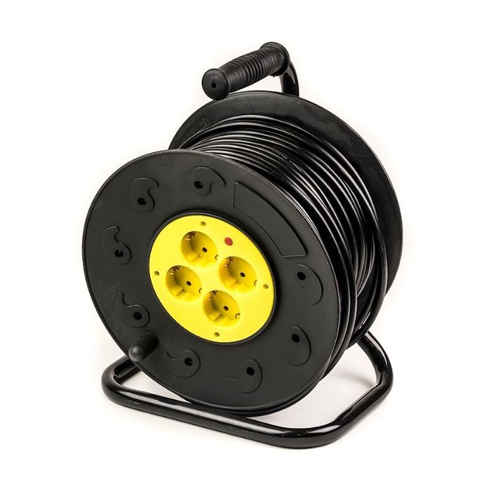Мережевий подовжувач PowerPlant 50 м, 3x2.5мм2, 16А, (JY-2002/50) (PPRA16M50S4L)