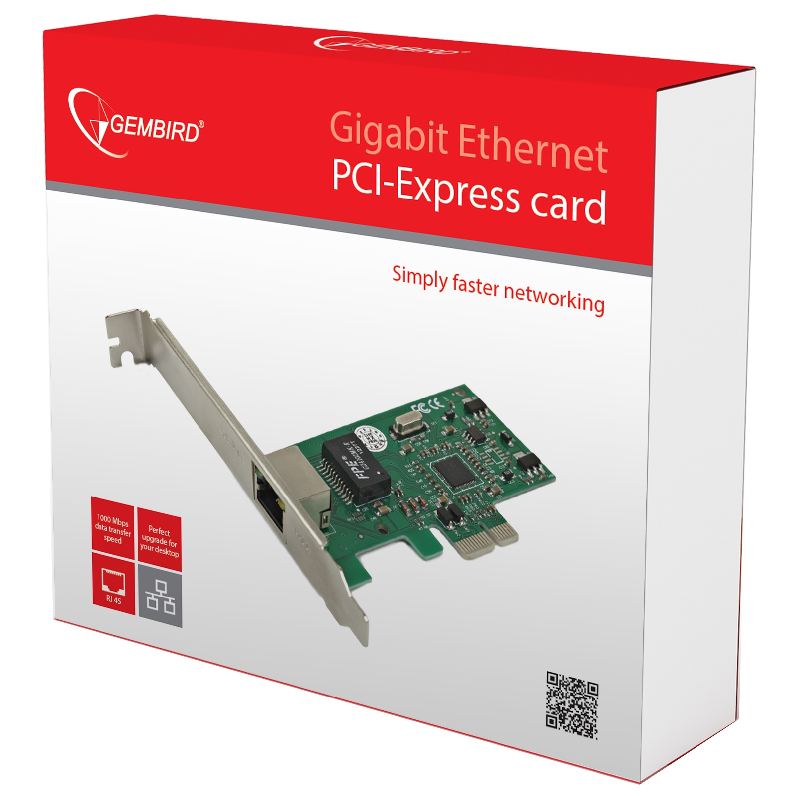 Мережева карта 1000 Base-TX PCI-E Realtek Gembird (NIC-GX1) зображення 2