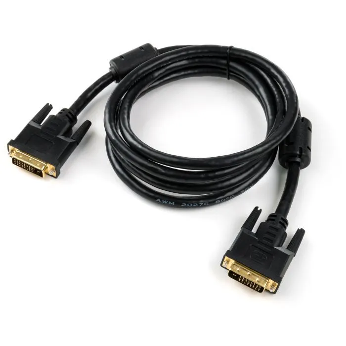 Кабель мультимедійний DVI M to DVI M 1.8m 24+1pin Vinga (VCPDCDVIMM1.8BK) зображення 2
