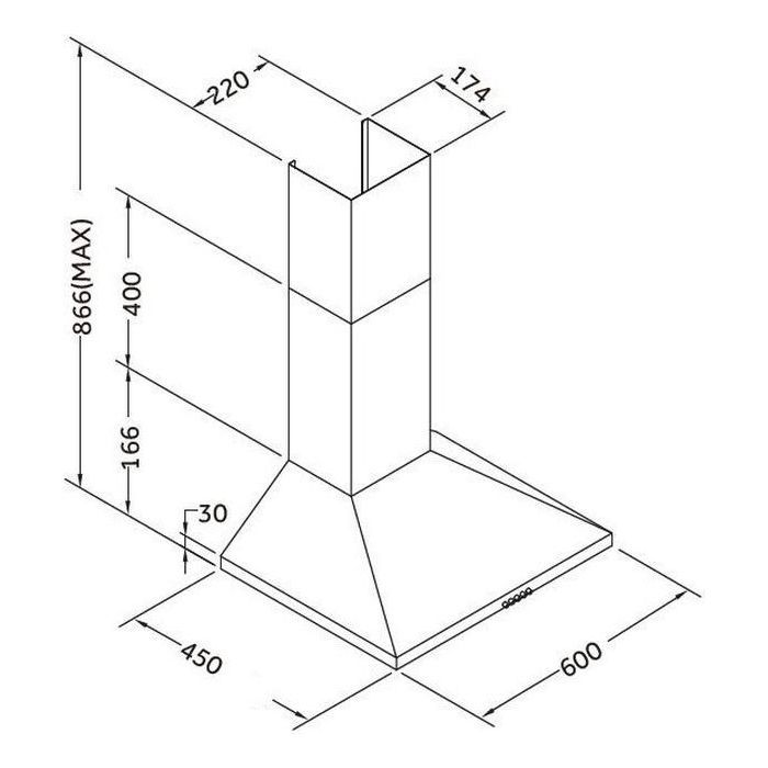 Витяжка кухонна Pyramida KSX 60 BL (KSX60BL) зображення 2