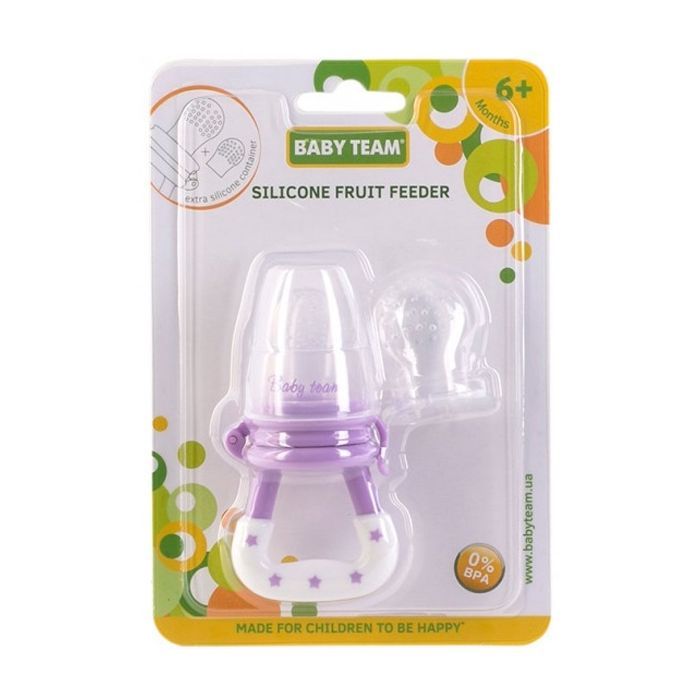 Ниблер Baby Team Силиконовый +доп. силиконовая сеточка (6202_фиолетовый) изображение 2