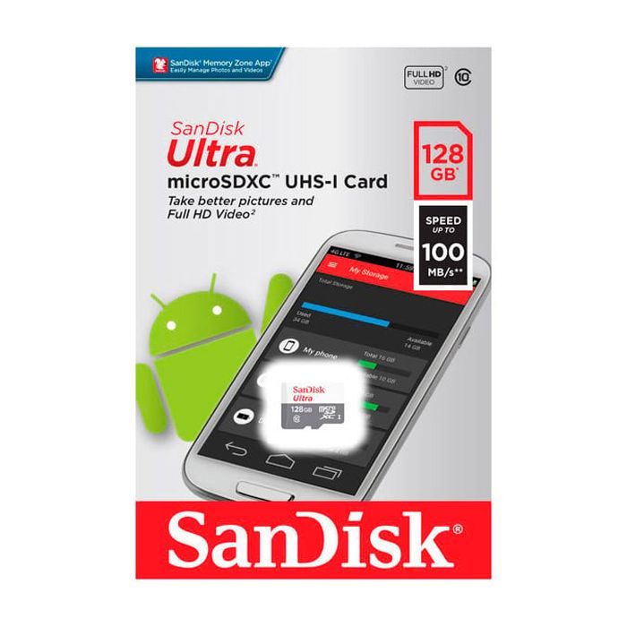 Карта памяти SanDisk 128GB microSD class 10 Ultra Light (SDSQUNR-128G-GN6MN) изображение 2
