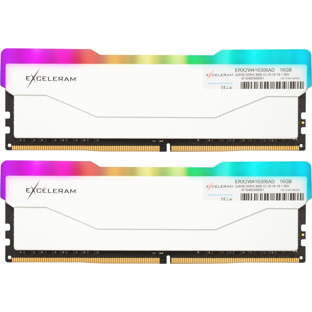 Модуль пам'яті для комп'ютера DDR4 16GB (2x8GB) 3000 MHz RGB X2 Series White eXceleram (ERX2W416306AD)