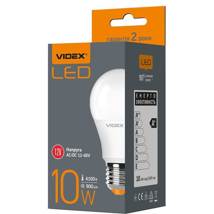 Лампочка Videx A60e 10W E27 4100K 220V изображение 2