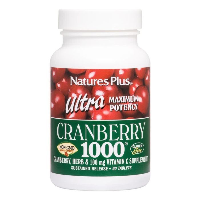 Травы Natures Plus Ультра Клюква, 90 Таблеток Медленного Высвобождения (NTP3953)