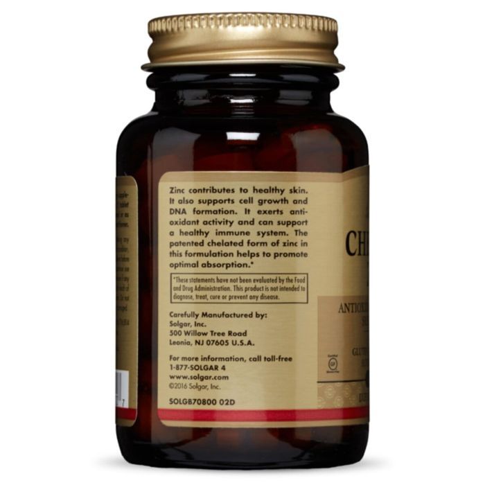 Минералы Solgar Цинк Хелат, Chelated Zinc, 100 таблеток (SOL00800) изображение 2