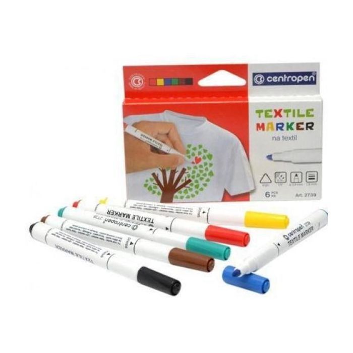 Набор маркеров Centropen набор для текстиля Textile 1.8 мм 6 шт (2739.6)