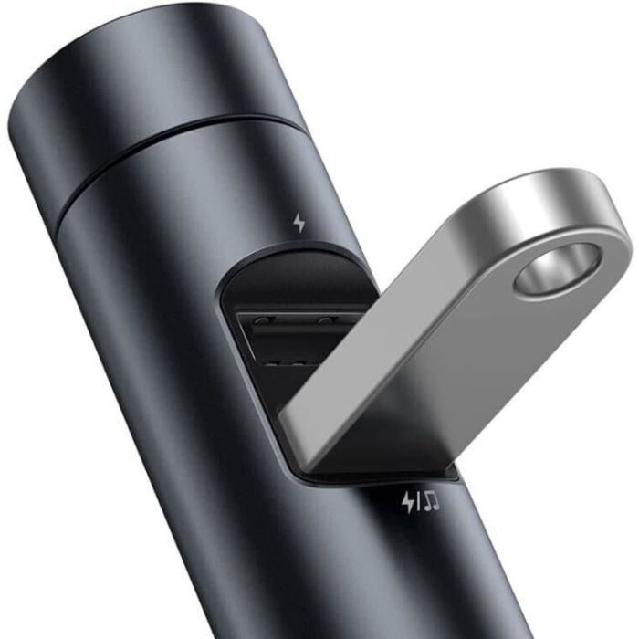FM модулятор Baseus Energy Column MP3 Dark grey (CCNLZ-C0G) изображение 6