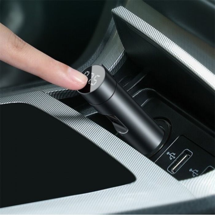 FM модулятор Baseus Energy Column MP3 Dark grey (CCNLZ-C0G) изображение 7