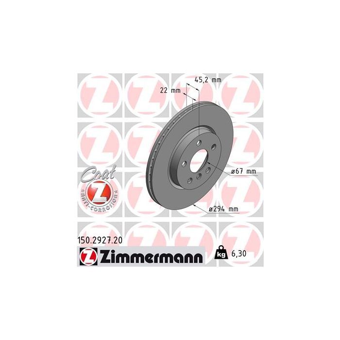 Тормозной диск ZIMMERMANN 150.2927.20