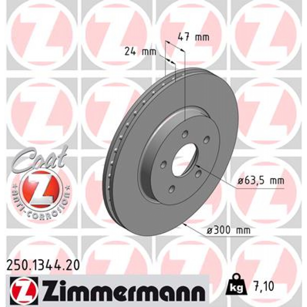 Гальмівний диск ZIMMERMANN 250.1344.20