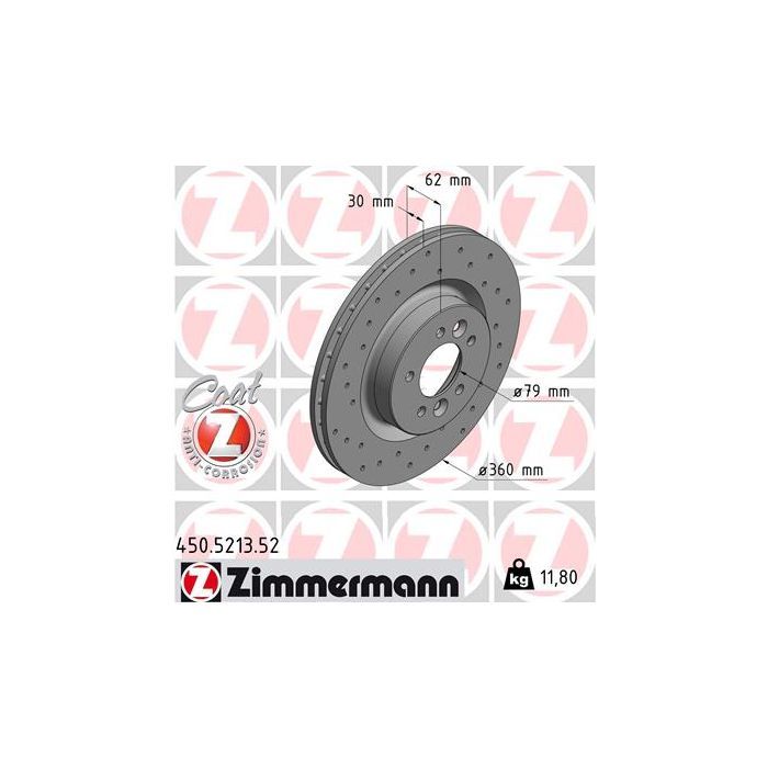 Гальмівний диск ZIMMERMANN 450.5213.52
