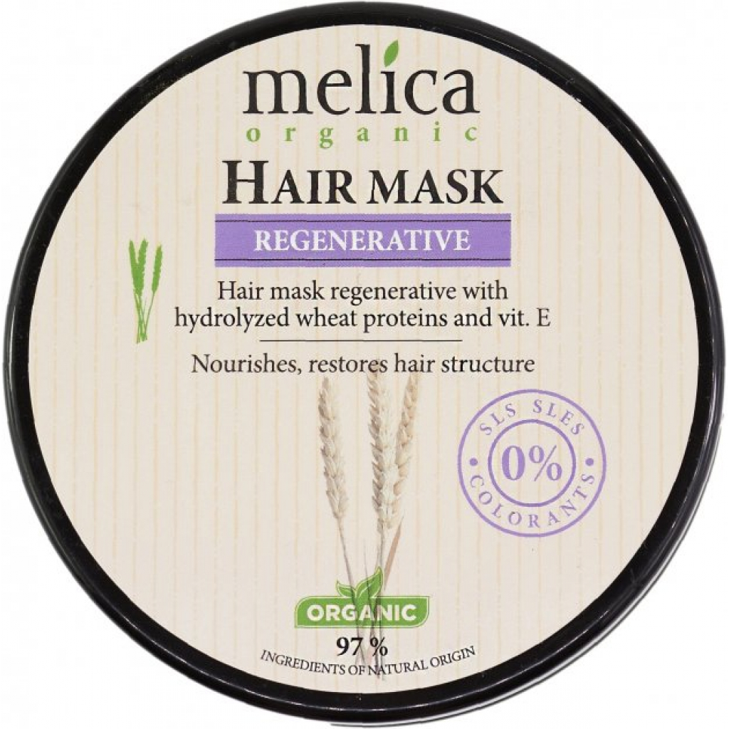 Маска для волосся Melica Organic регенеруюча з екстрактами лопуха і оливок 350 мл (4770416003778)