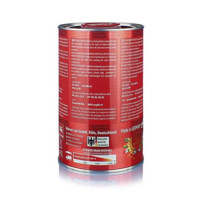 Моторное масло Wolver Super Light 10W-40, 4л (4260360940033) изображение 2