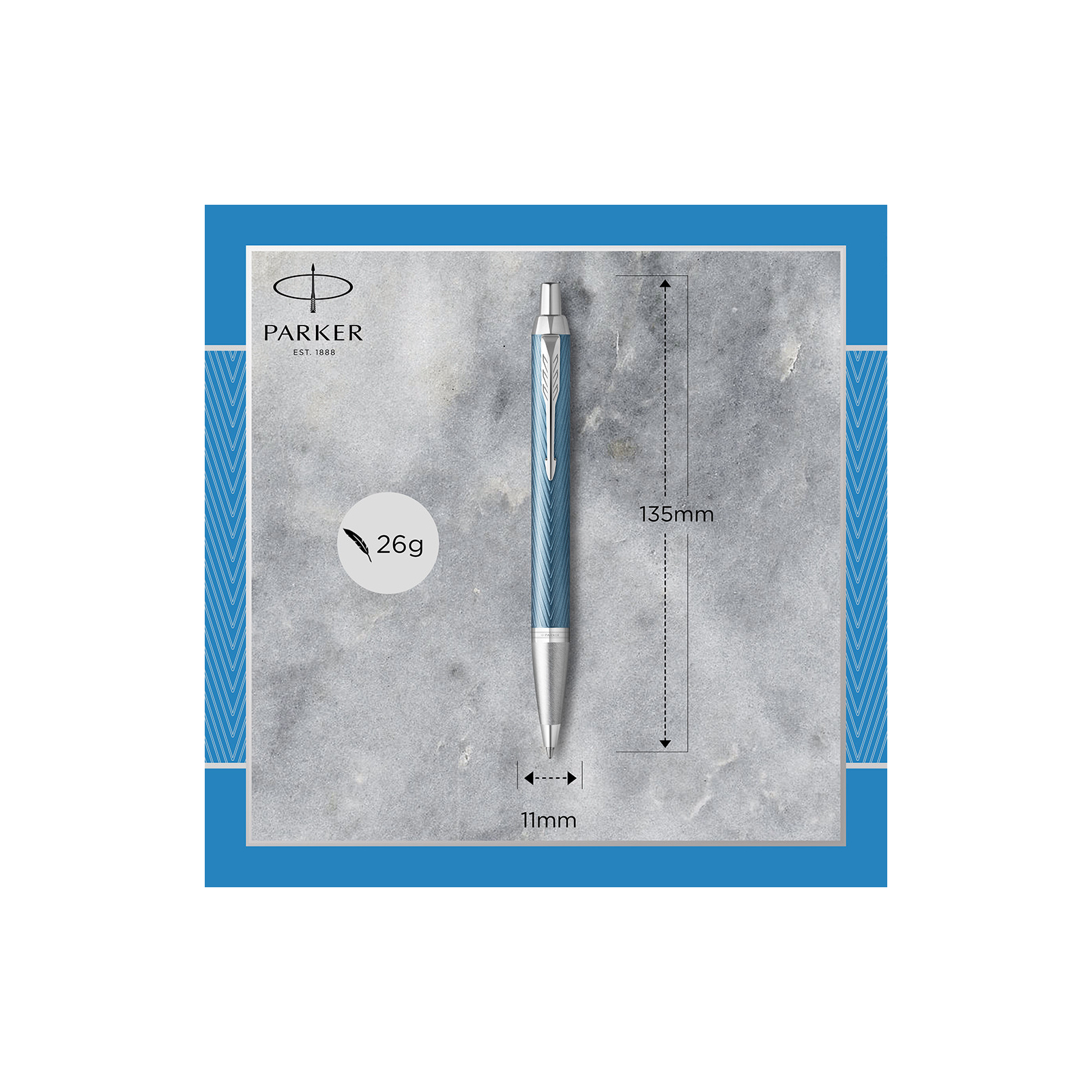 Ручка шариковая Parker IM 17 Premium Blue Grey CT BP (24 932) изображение 3