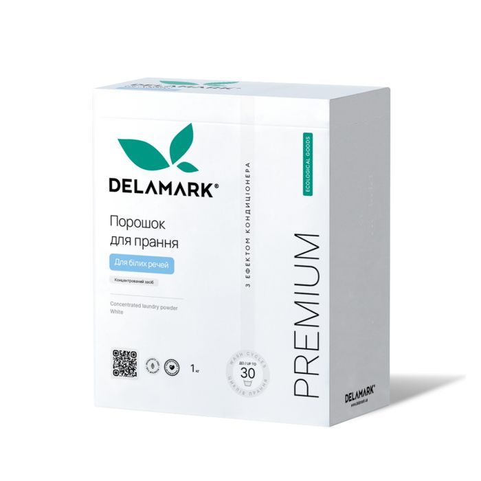 Стиральный порошок DeLaMark Premium Line White с эффектом кондиционера 1 кг (4820152330956)