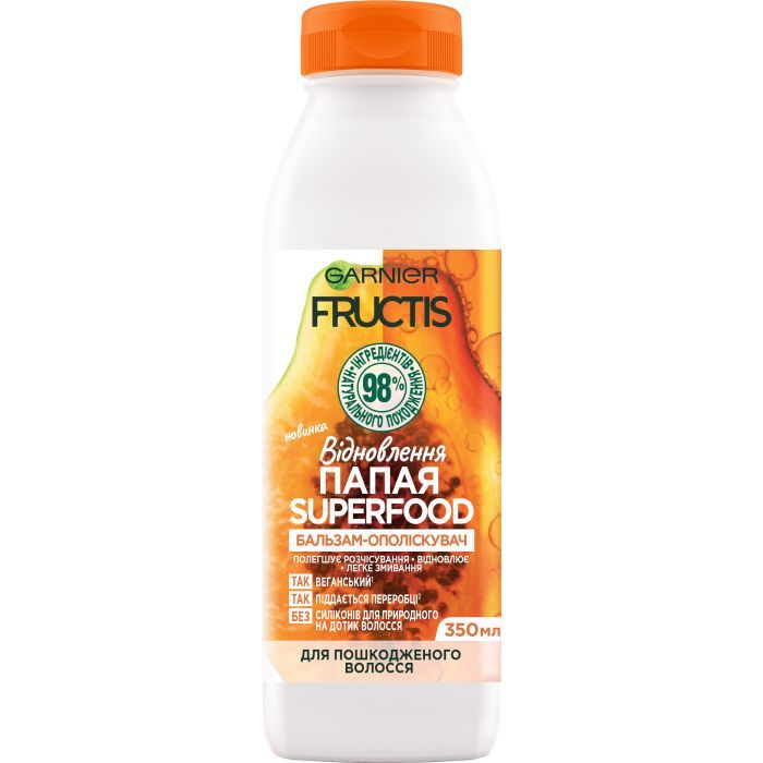 Кондиціонер для волосся Garnier Fructis Superfood Папайя для пошкодженого волосся 350 мл (3600542290555)
