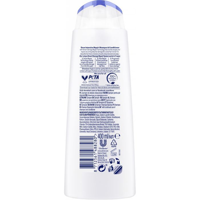 Шампунь Dove Hair Therapy Інтенсивне відновлення 400 мл (8712561488280) зображення 2