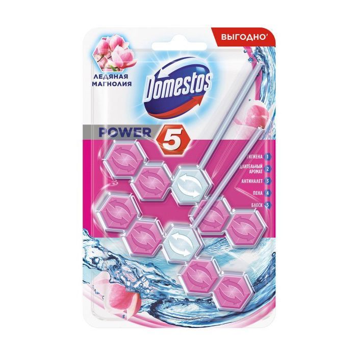 Туалетний блок Domestos Power 5 Крижана Магнолія 2 х 55 г (8710522587638)