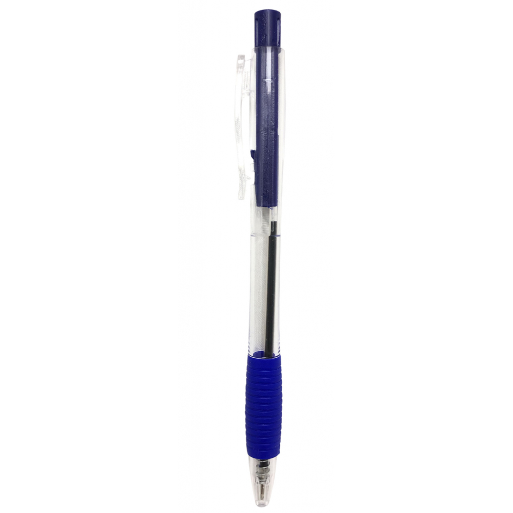 Ручка кулькова H-Tone автоматична 0,7 мм, з грипом, синя, уп. 12 шт (PEN-HT-JJ20144-BL)