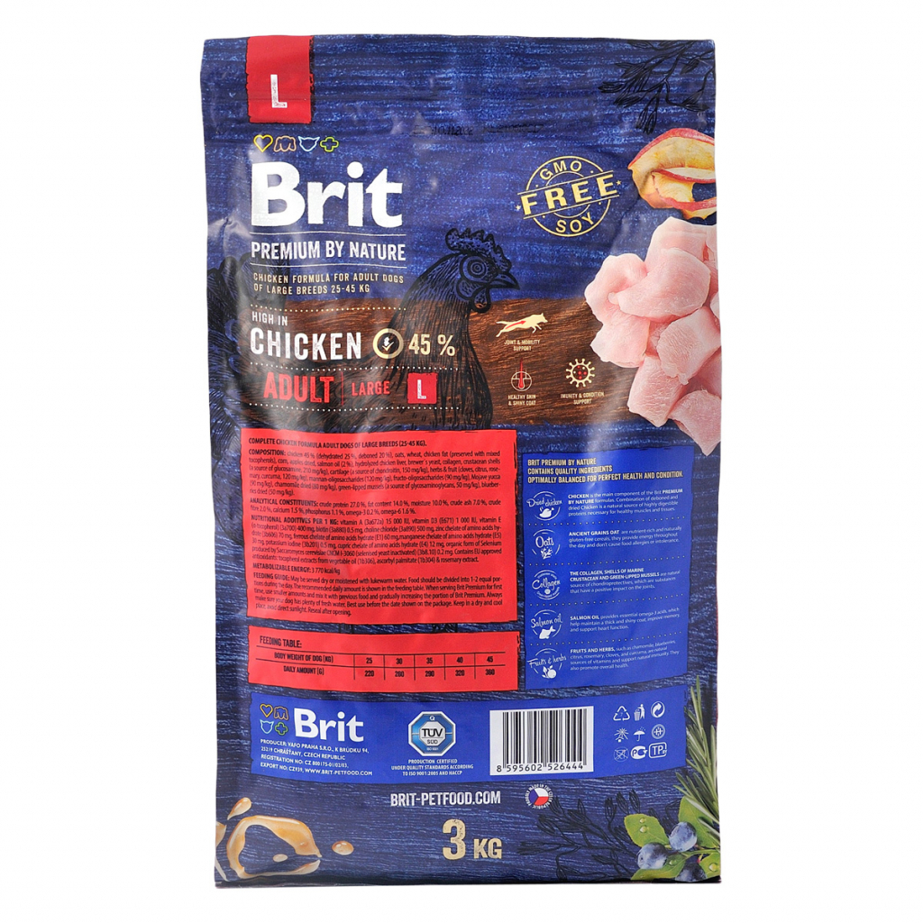 Сухий корм для собак Brit Premium Dog Adult L 3 кг (8595602526444) зображення 3