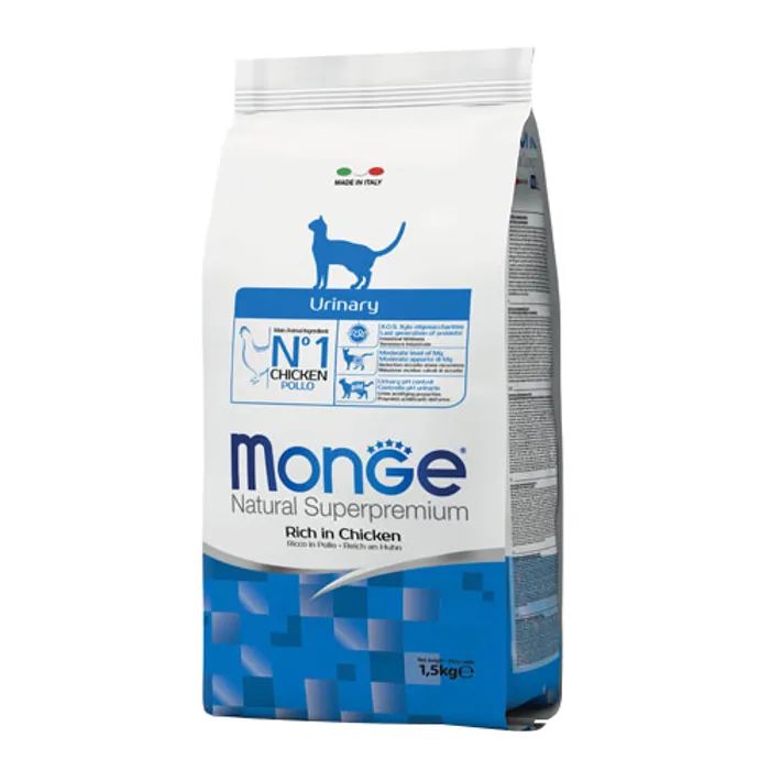 Сухой корм для кошек Monge Cat Urinary со вкусом курицы и риса 1.5 кг (8009470011914)