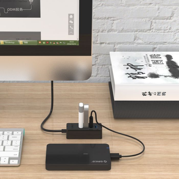 Концентратор Orico USB 3.0 4 port (W5P-U3-030-BK-BP) (CA912735) зображення 2