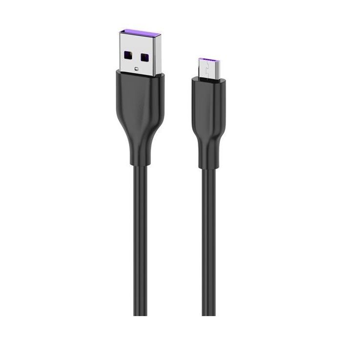 Дата кабель USB 2.0 AM to Micro 5P 1.0m Glow black 2E (2E-CCAM-BL)