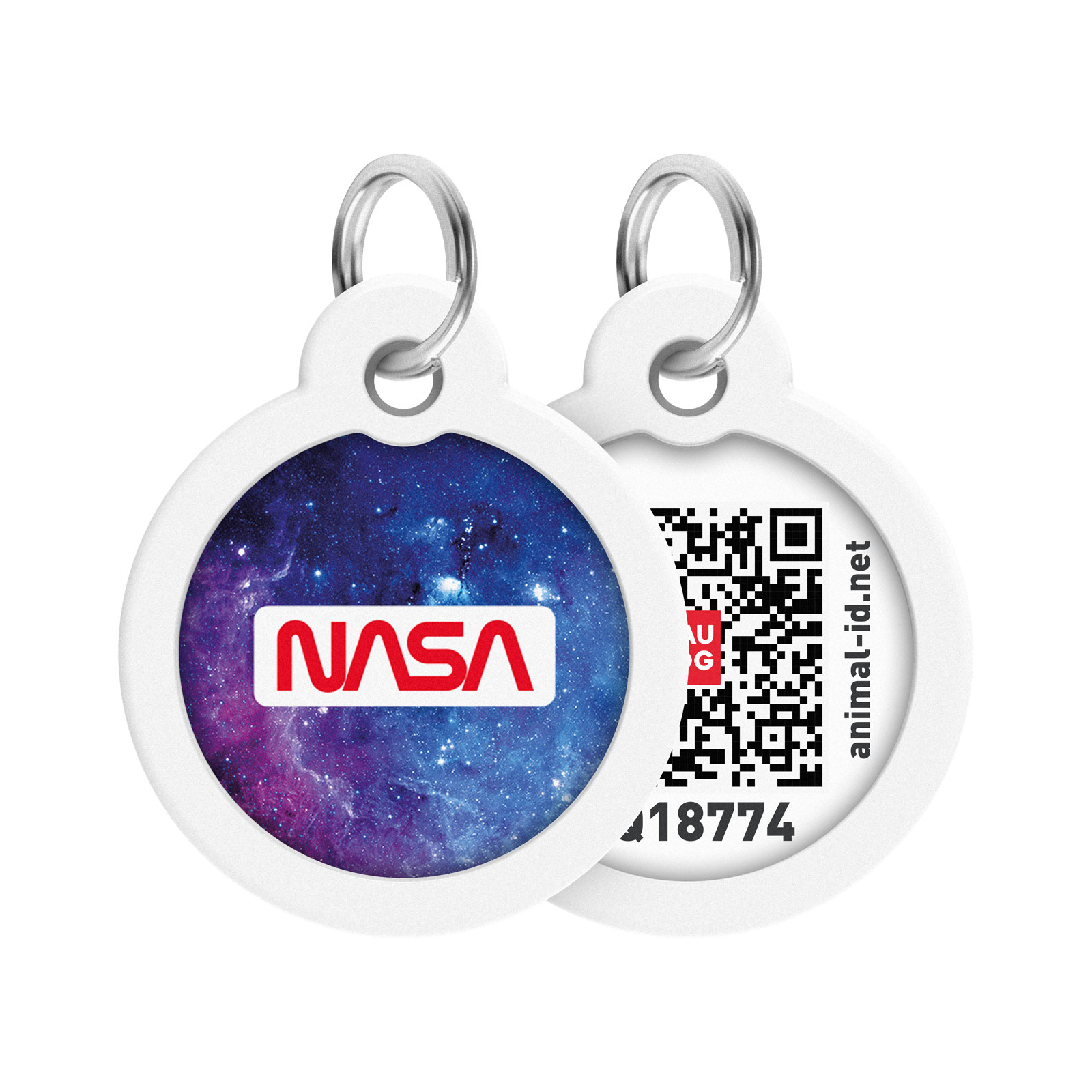 Адресник для тварин WAUDOG Smart ID з QR паспортом "NASA21", коло 30 мм (230-0148)