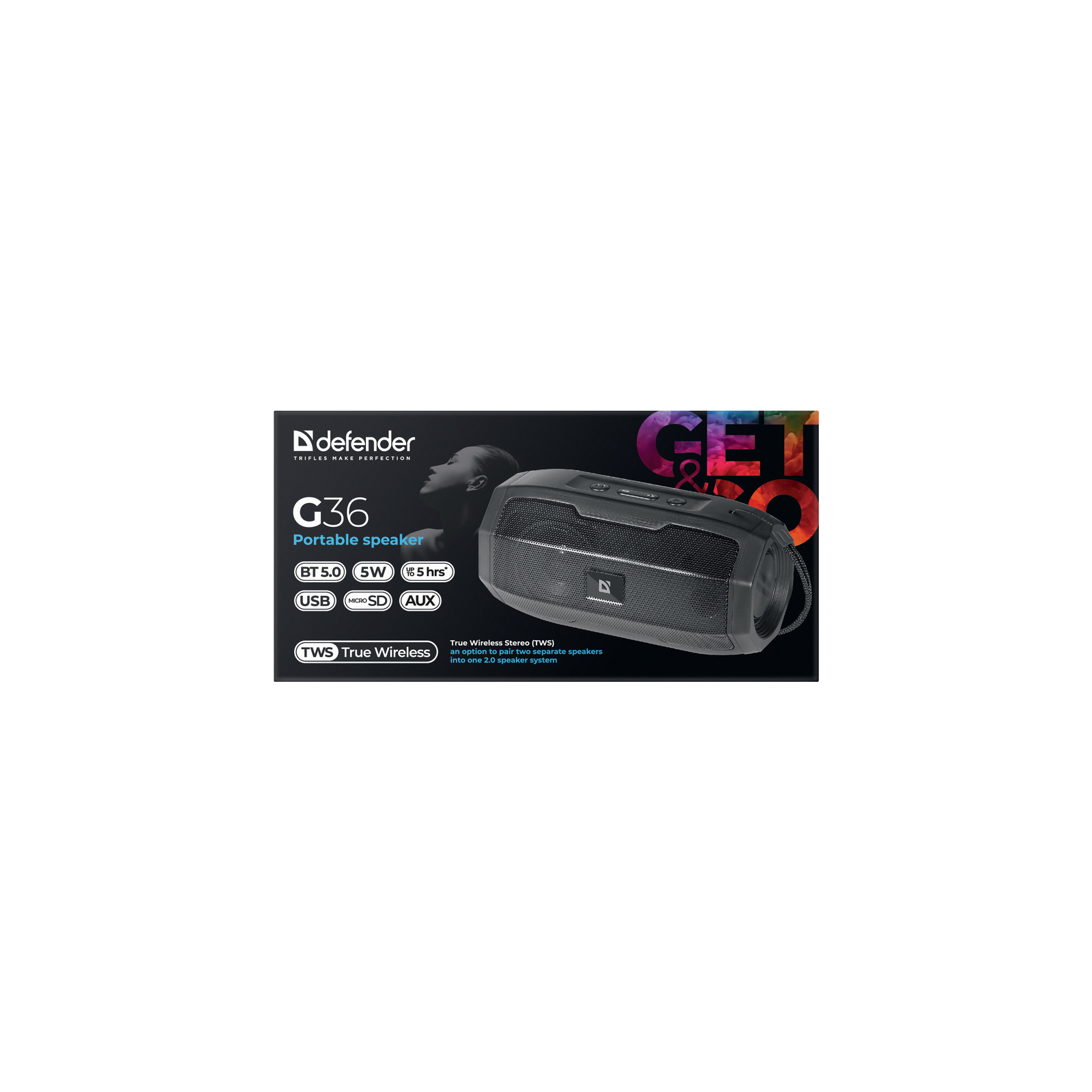 Акустична система Defender G36 5Вт FM/microSD/USB Black (65036) зображення 7