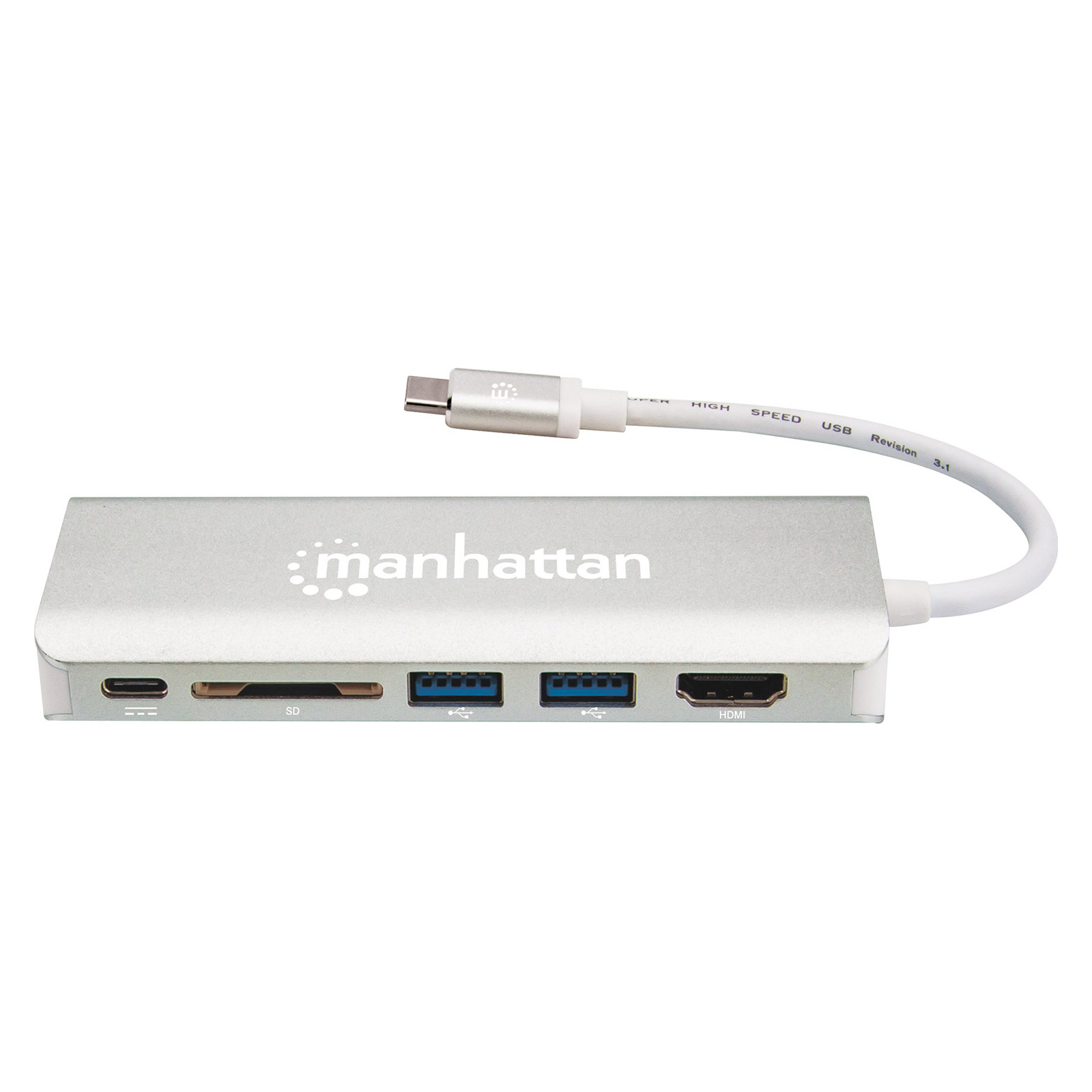 Концентратор Intracom USB3.1 Type-C to HDMI/USB 3.0x2/RJ45/SD/PD 60W Hub 7-in-1 Manhattan (152075) изображение 3